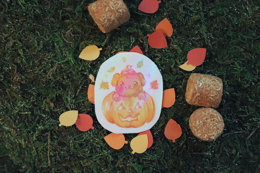 Puppy Pumpkin Sticker