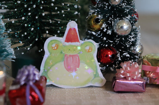 Frog Christmas Sticker