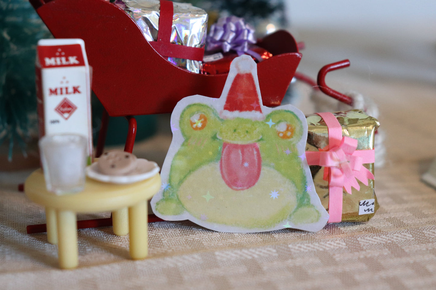 Frog Christmas Sticker