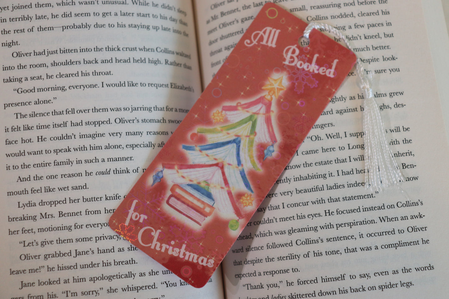 Booked For Christmas Bookmark