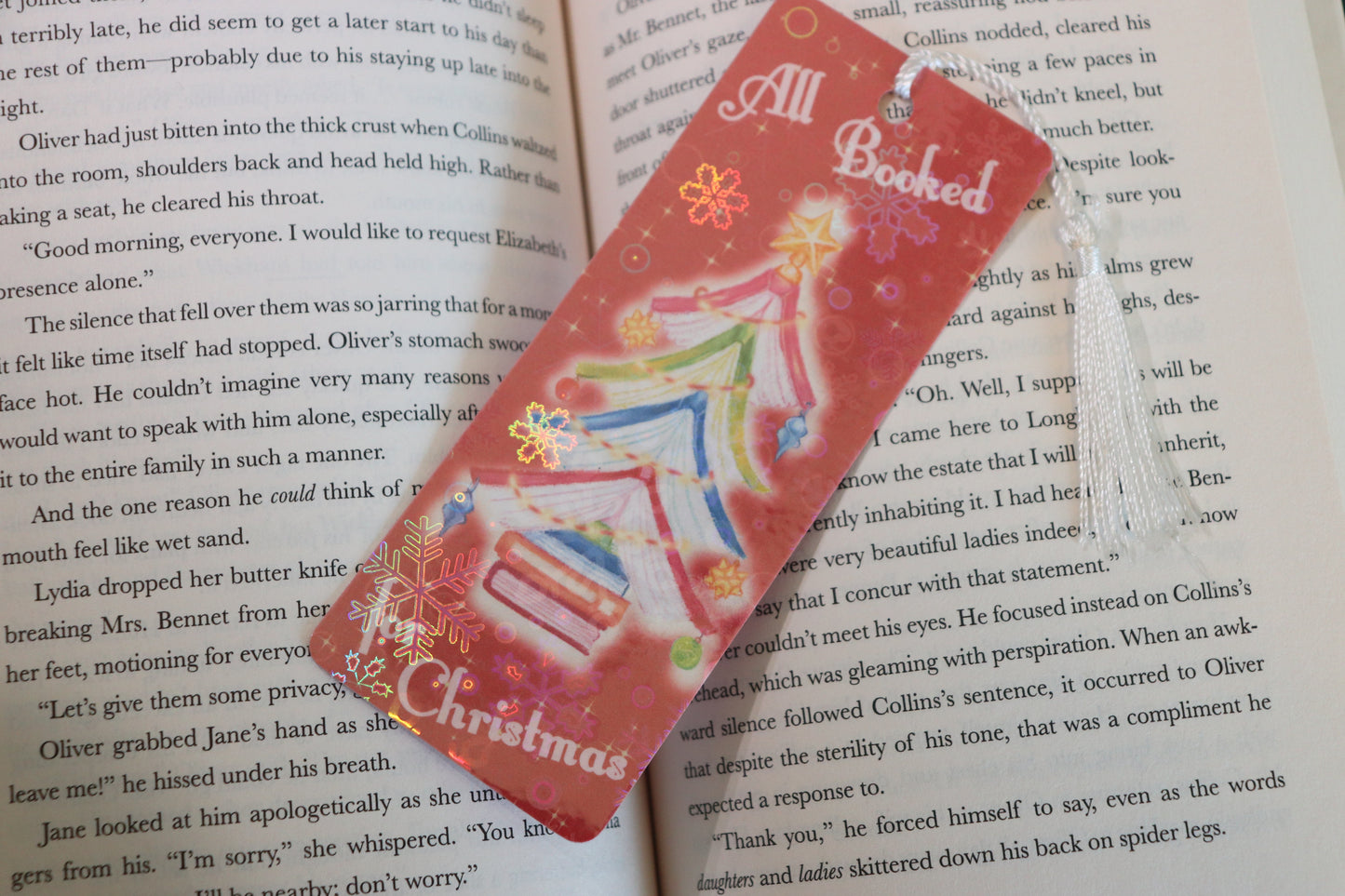 Booked For Christmas Bookmark